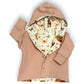 6-9 Months - On The Farm Print & Pink Waffle Knit Hooded Cardigan (READY TO POST)