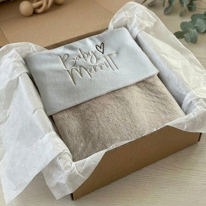 Personalised Embroidered Baby Blanket | Soft Fleece Name Blanket | New Baby Gift UK