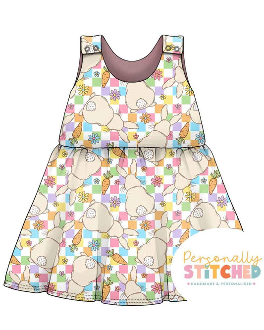 Pastel Bunnies | Handmade Jersey Blossom Dress