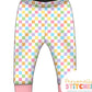 Pastel Checks | Handmade Jersey Cuff Leggings