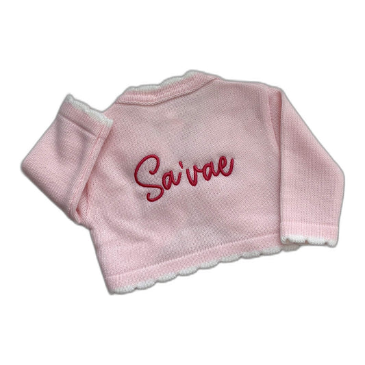 The Petal Bolero Cardigan — Personalised Pink Knitted Cardigan