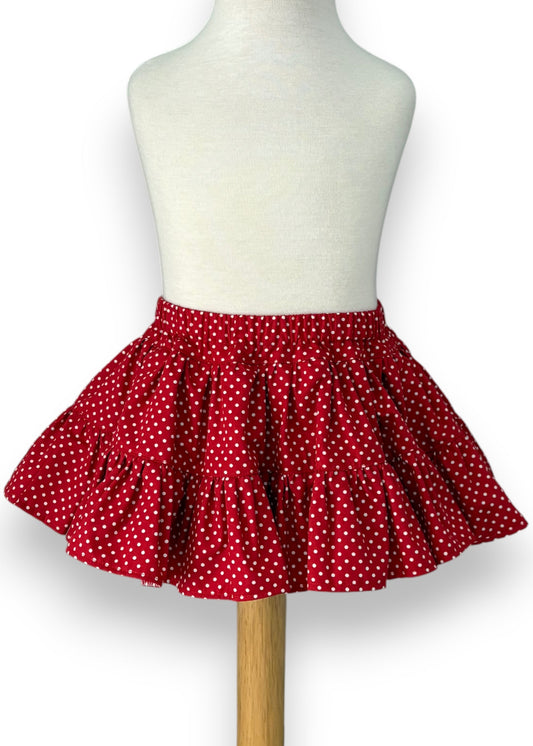 Red Polka Dot Ruffle Skirt