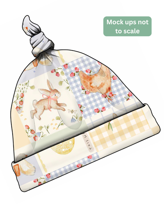 Tie Knot Hat- Posy Easter Quilt Bloom Print