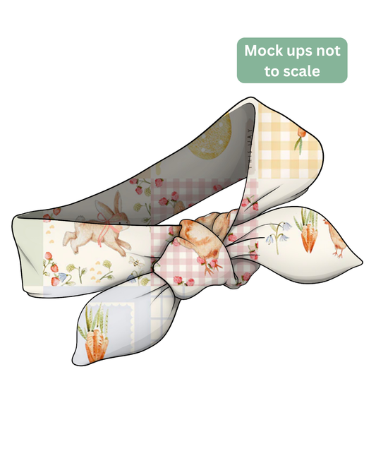 Tiny Knot Headband - Posy Easter Quilt Flower Print