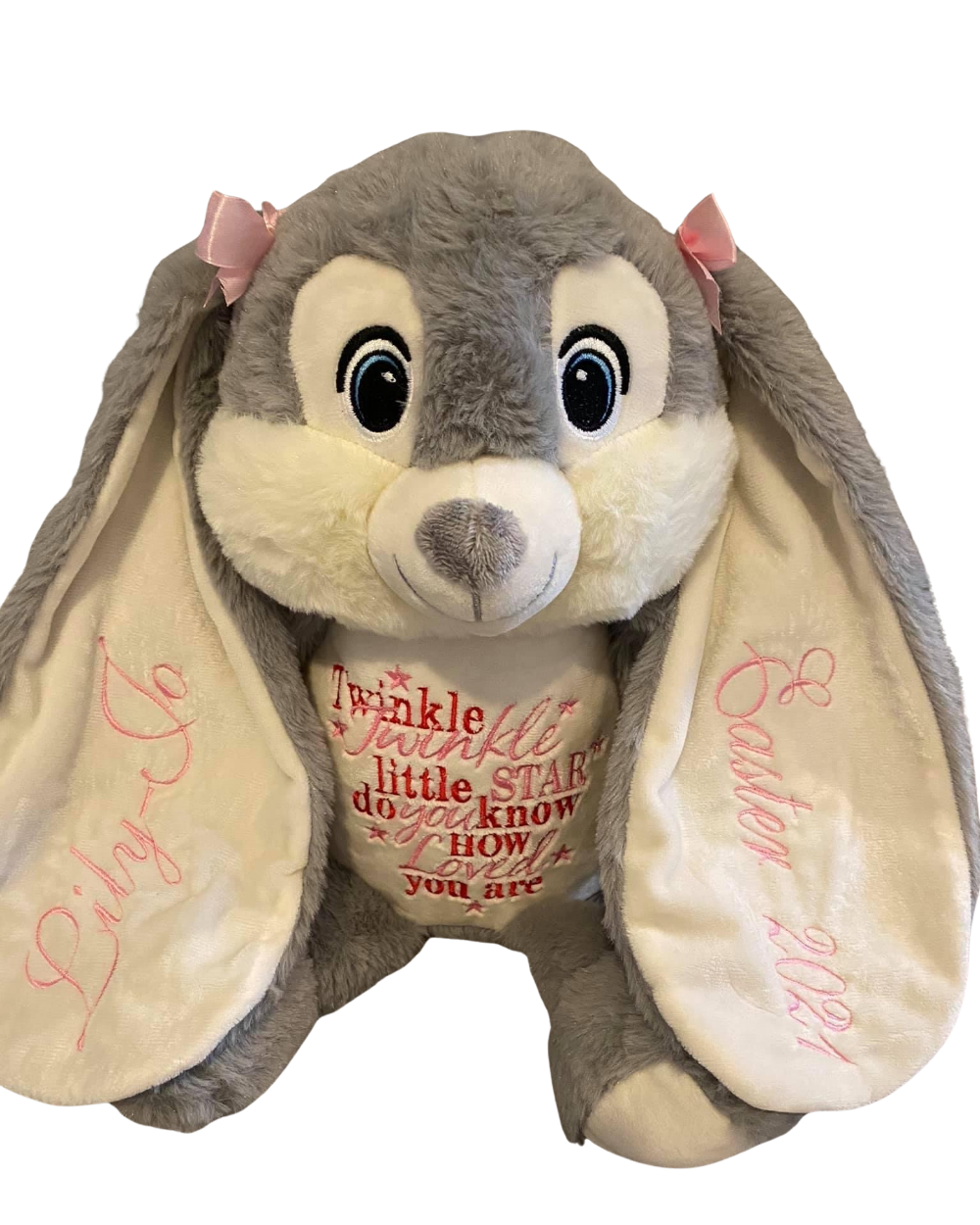 Personalised Easter Teddy | Hidey Boo Bunny | Embroidered