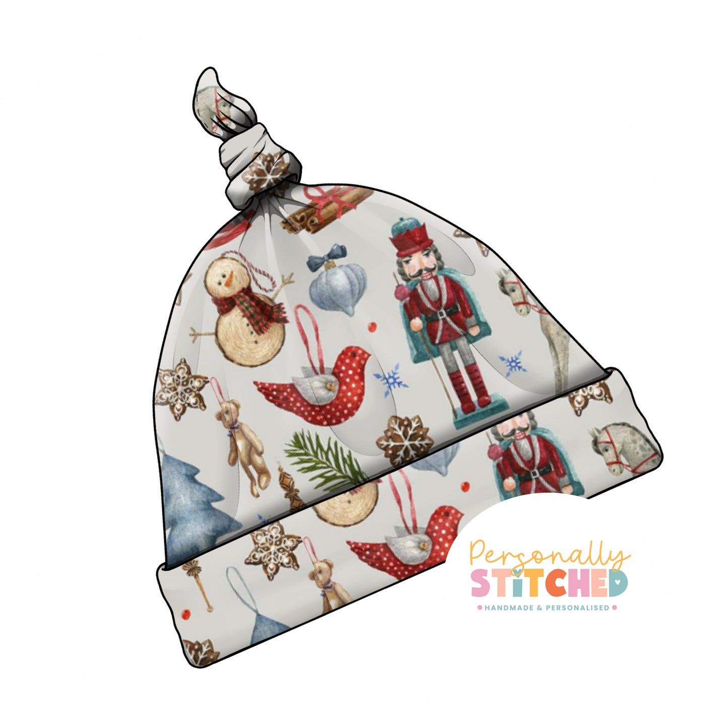 Winter Treasures Print Handmade Tie Knot Baby